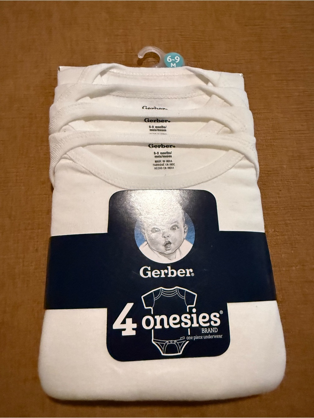 Gerber White Short Sleeve 4-Pack Baby Onesies